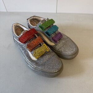 Vans x Flour Shop Silver Rainbow Glitter Womens Shoes Size 6/ Men’s 4.5